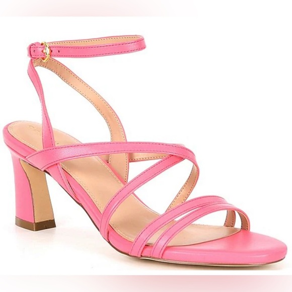 Cole Haan Leather Addie Strappy Sandals Women’s 5.5 Pink Cushion Comfortable NEW - Picture 1 of 9